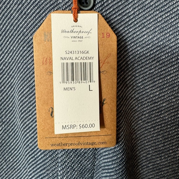 Weatherproof Vintage NWT Men’s Short Sleeve Blue Button Up Shirt‎ Size Large - Picture 2 of 7